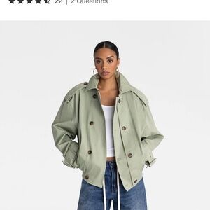 KBB by Kahlana - cropped trench - L Women's Sage Green Jacket